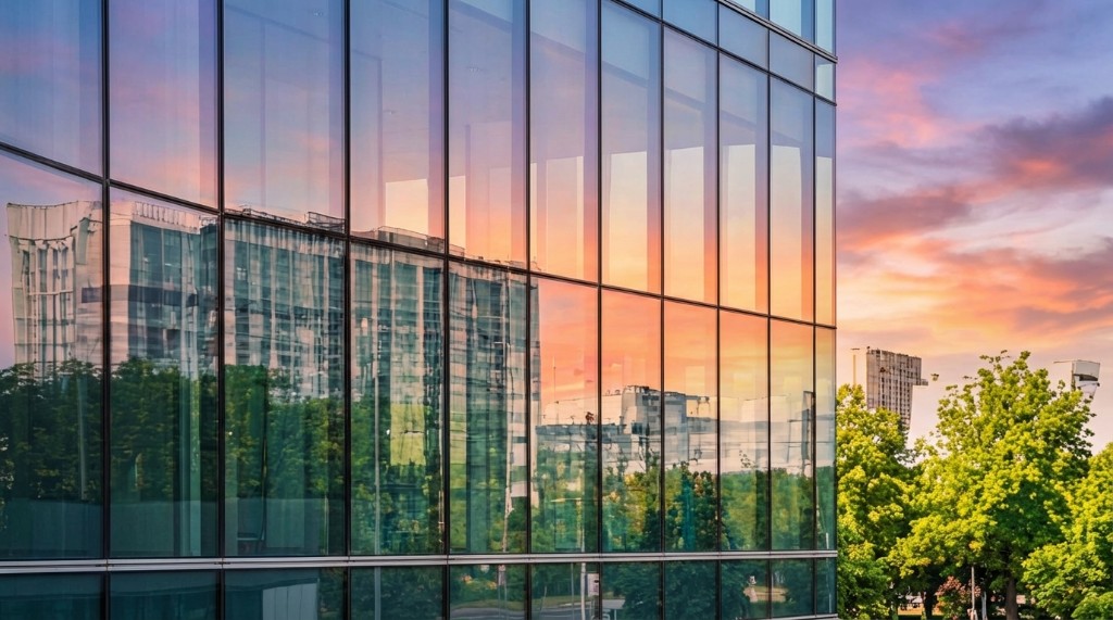 Modern architectural glass building